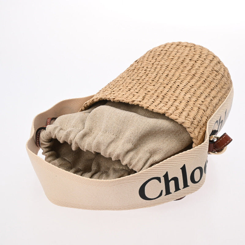 Chloe Woody Small Basket Beige / Brown