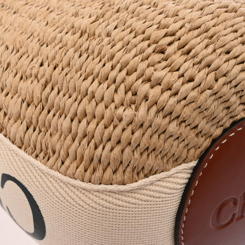 Chloe Woody Small Basket Beige / Brown