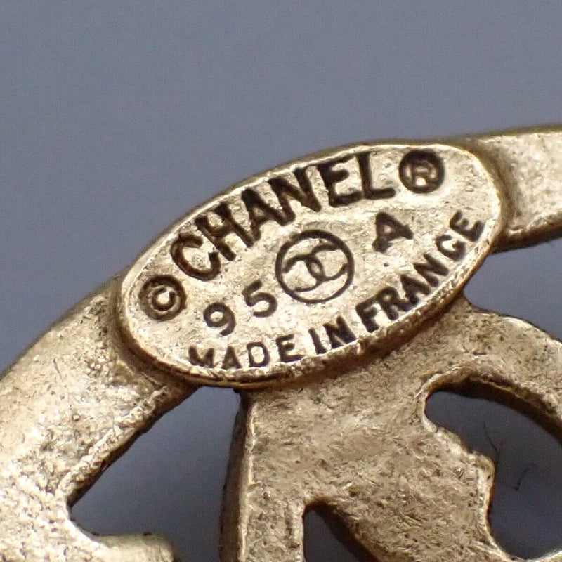 Chanel Cc Logo Round Button Earrings 95A