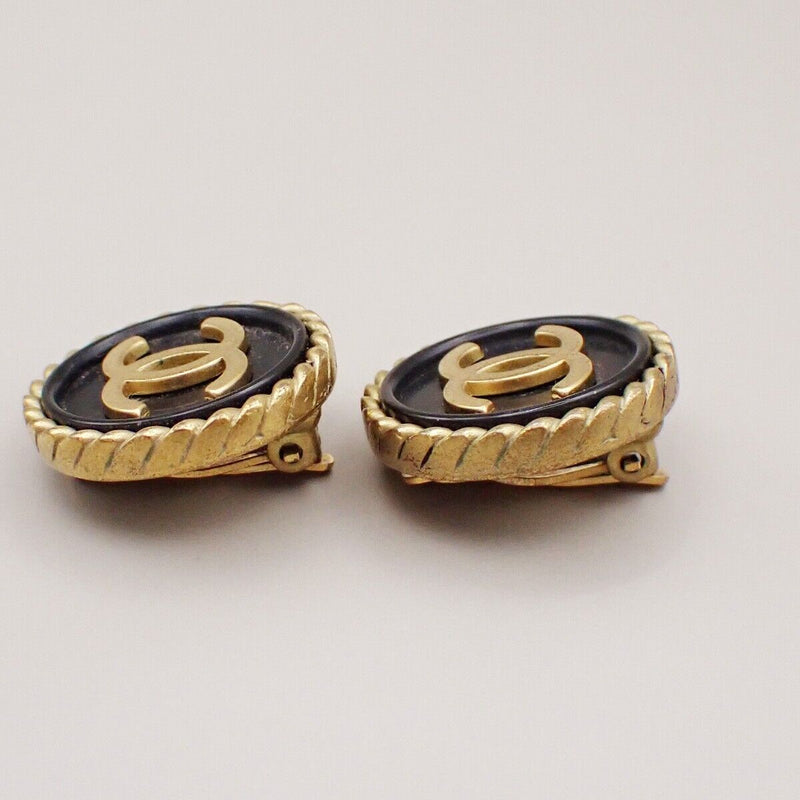 Chanel Cc Logo Round Button Earrings 94A