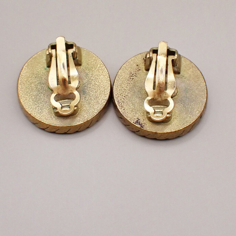 Chanel Cc Logo Round Button Earrings 94A