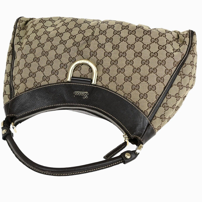 Gucci Gg Logo Abbey Shoulder Bag Canvas