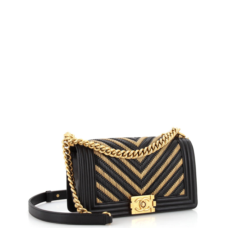 Chanel Boy Flap Bag Braided Chevron