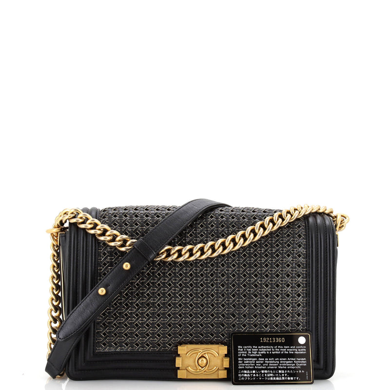 Chanel Boy Flap Bag Braided Sheepskin