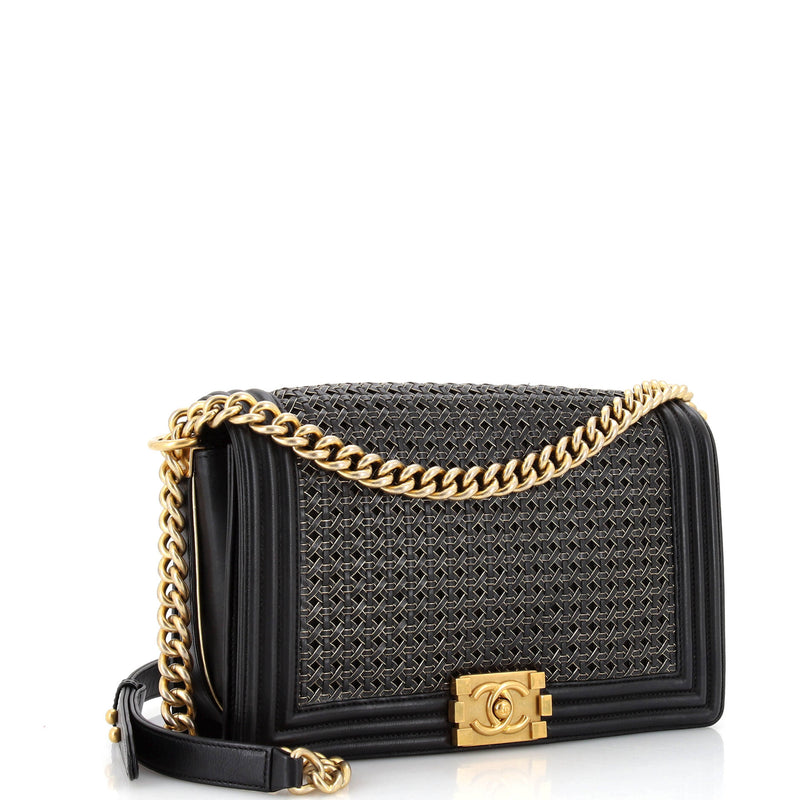 Chanel Boy Flap Bag Braided Sheepskin