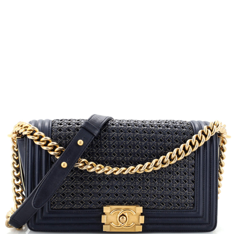 Chanel Boy Flap Bag Braided Sheepskin