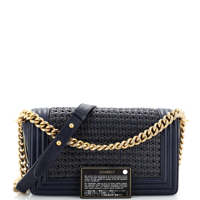 Chanel Boy Flap Bag Braided Sheepskin