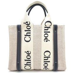 Chloe Woody Small Tote Linen/ Calfskin