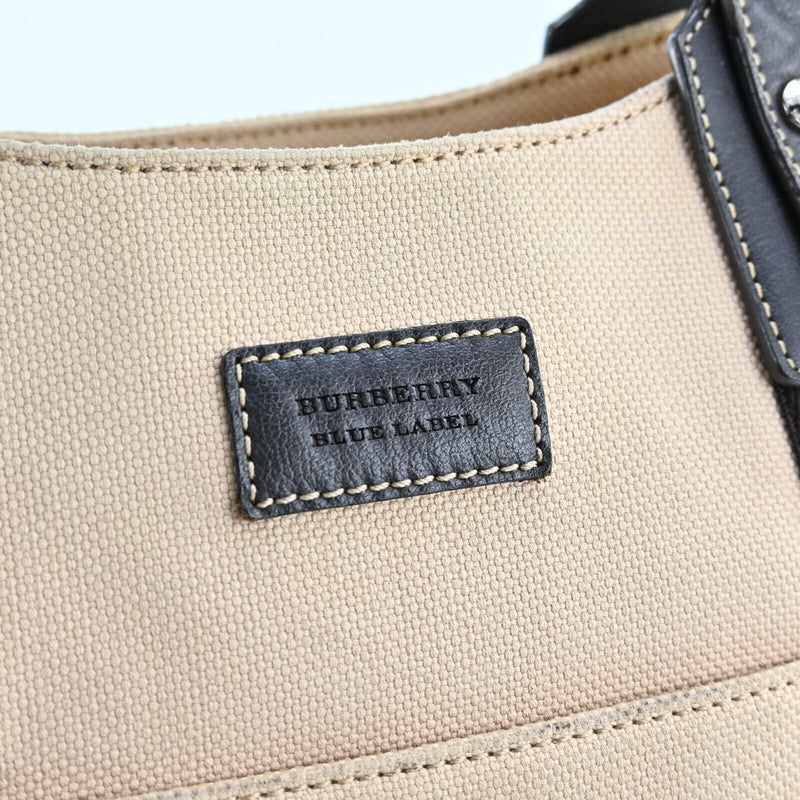 Burberry Hand Bag Canvas Leather