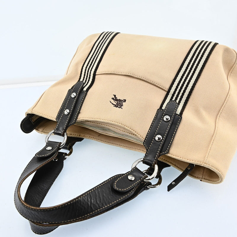 Burberry Hand Bag Canvas Leather