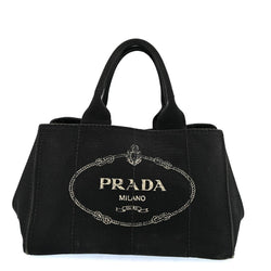 Prada Logos Canapa Canvas Hand Bag