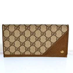 Gucci Gg Pvc Leather Long Wallet Brown