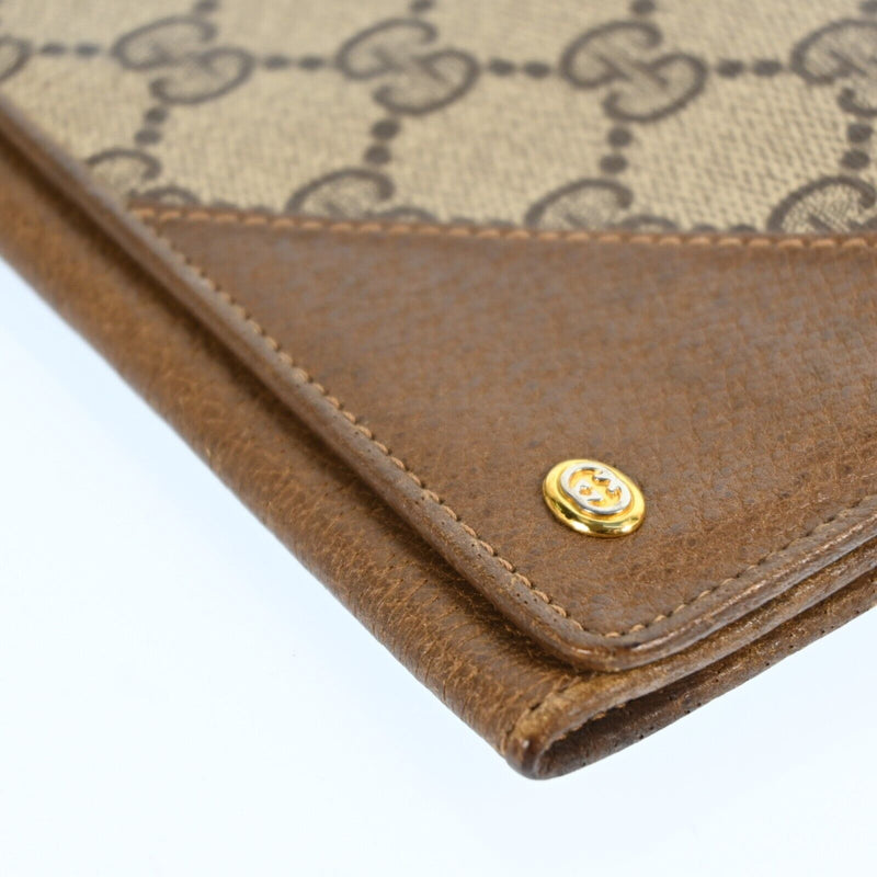 Gucci Gg Pvc Leather Long Wallet Brown