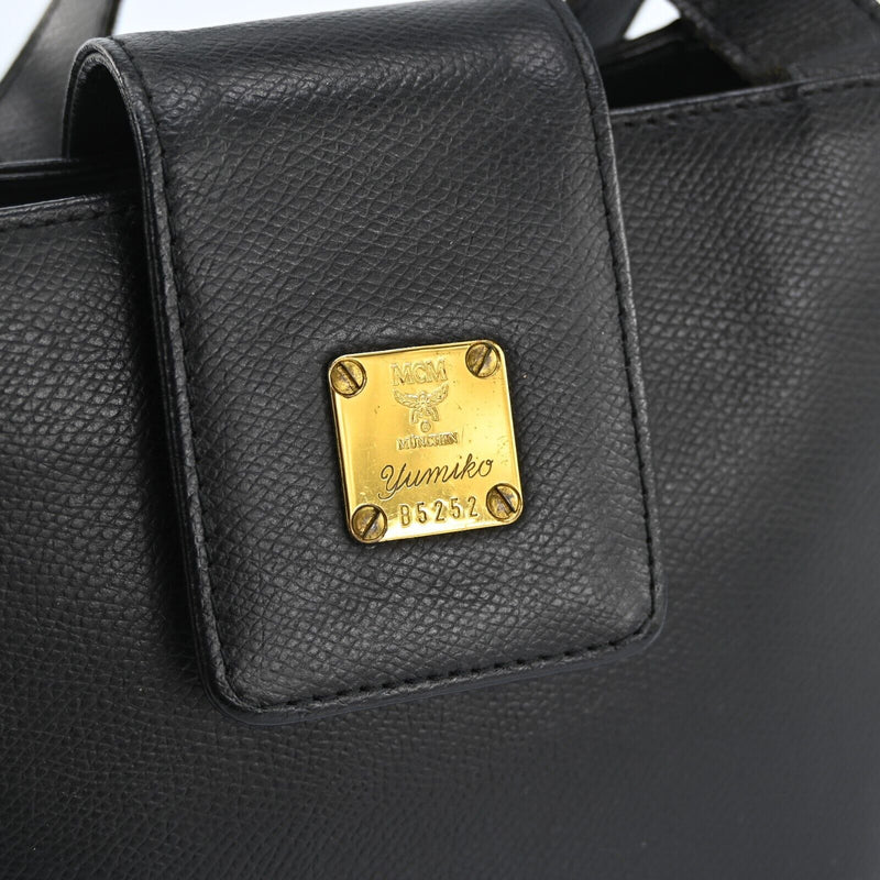 Mcm Leather Hand Bag Black