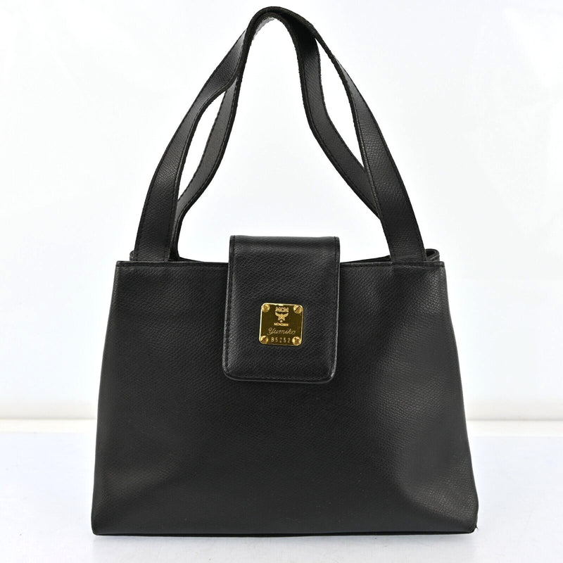 Mcm Leather Hand Bag Black