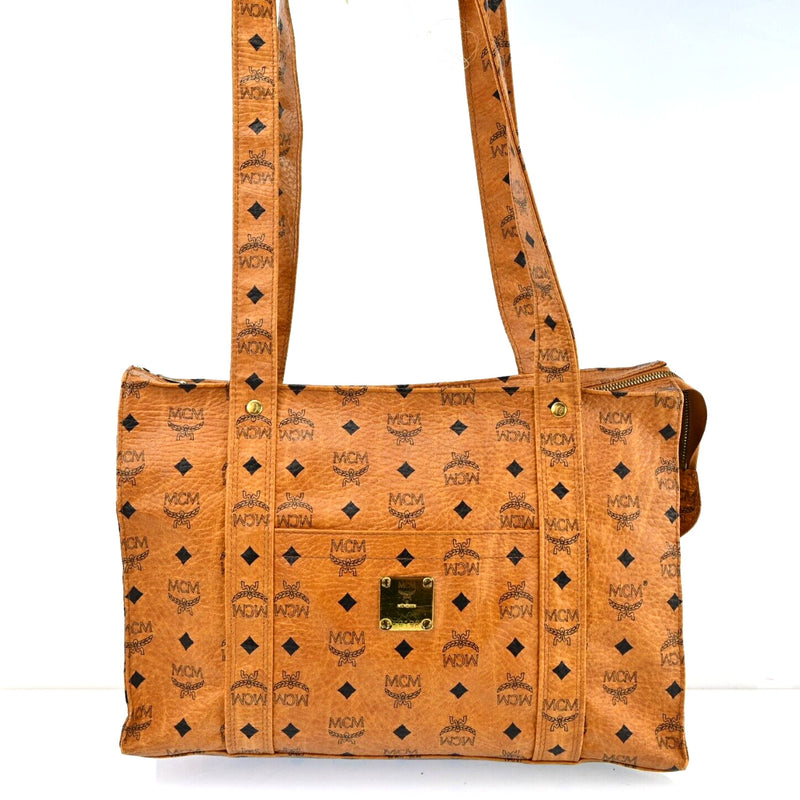 Mcm Visetos Leather Tote Shoulder