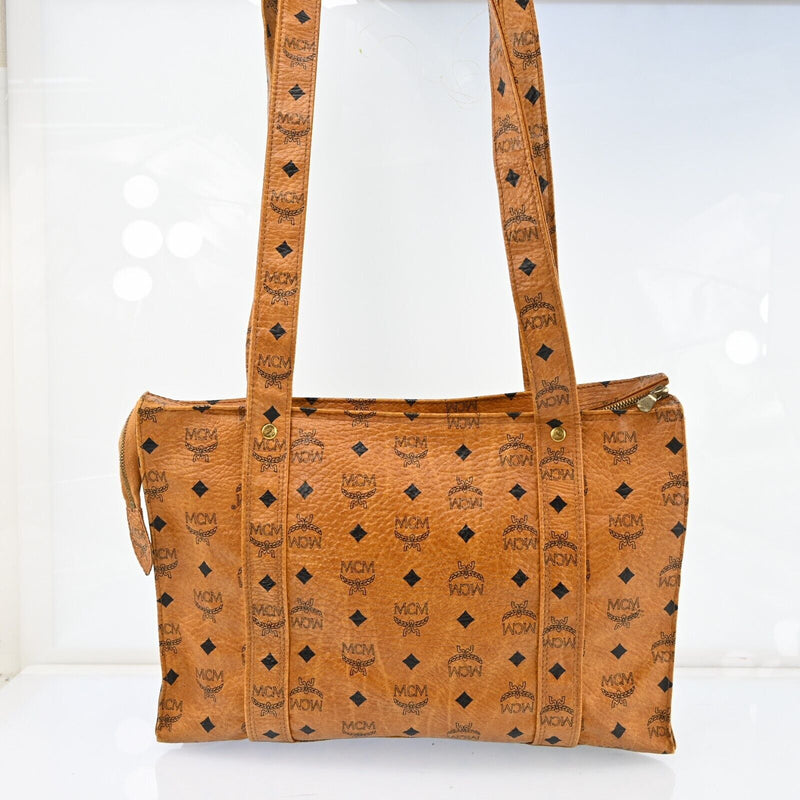 Mcm Visetos Leather Tote Shoulder