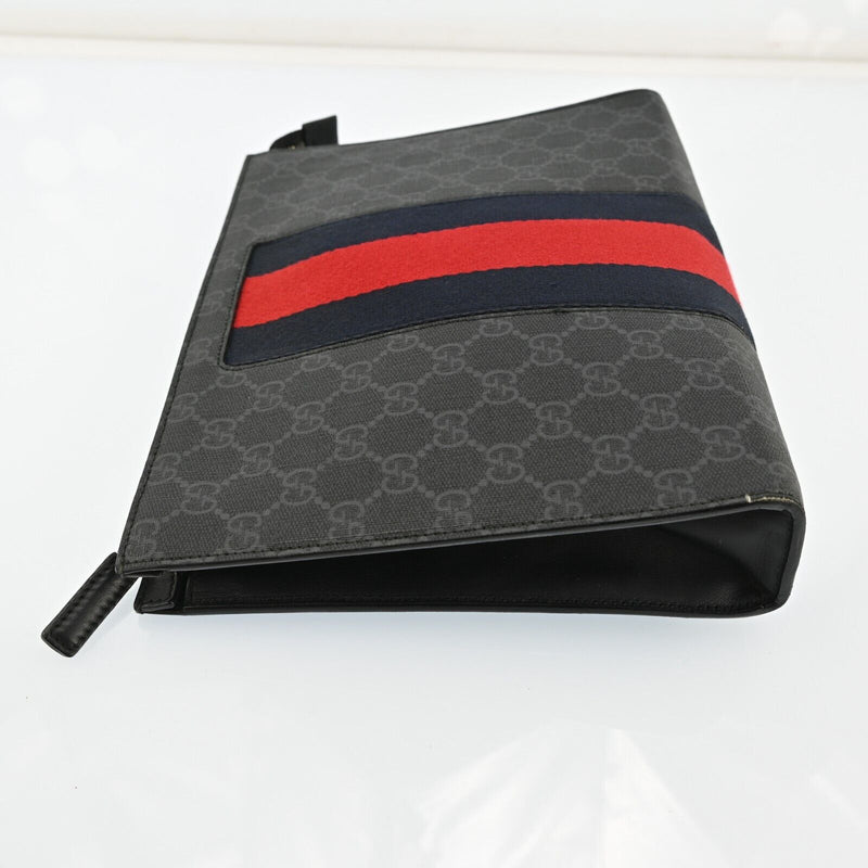 Gucci Gg Supreme Webbing Line Clutch Bag