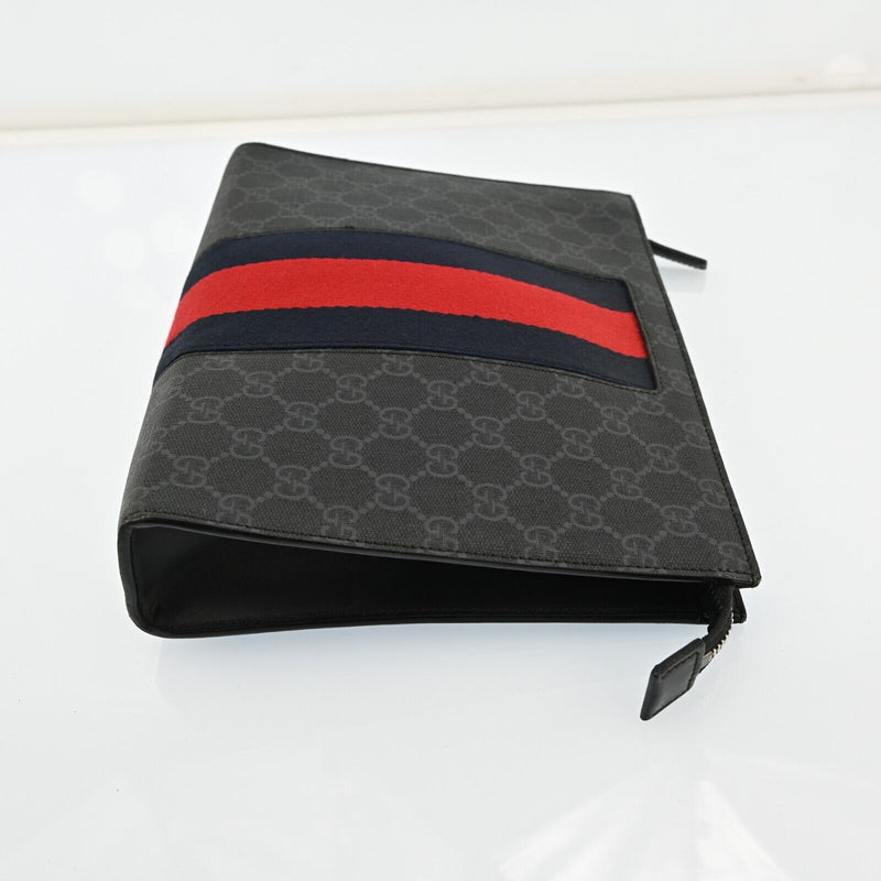 Gucci Gg Supreme Webbing Line Clutch Bag