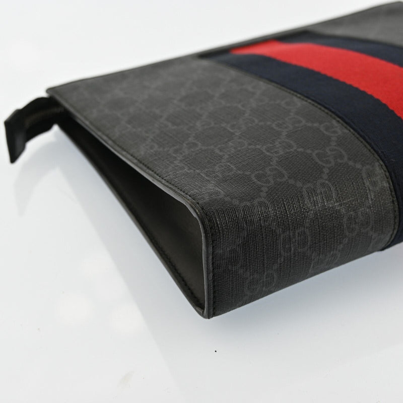 Gucci Gg Supreme Webbing Line Clutch Bag