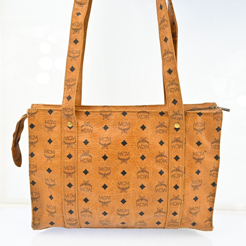 Mcm Visetos Leather Tote Shoulder