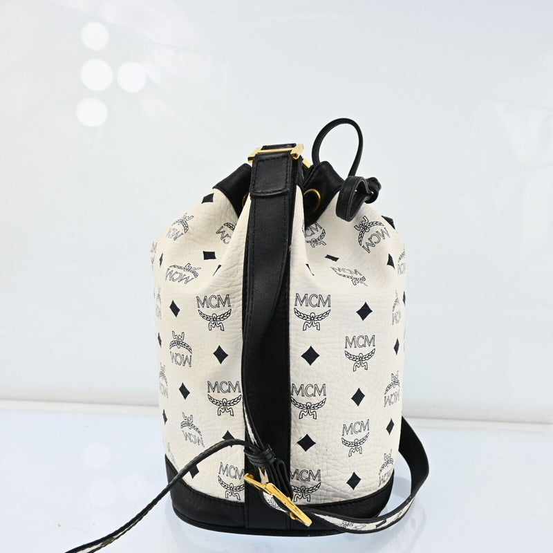 Mcm Visetos Leather Drawstring