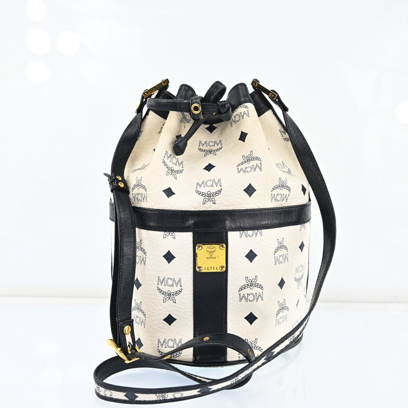 Mcm Visetos Leather Drawstring