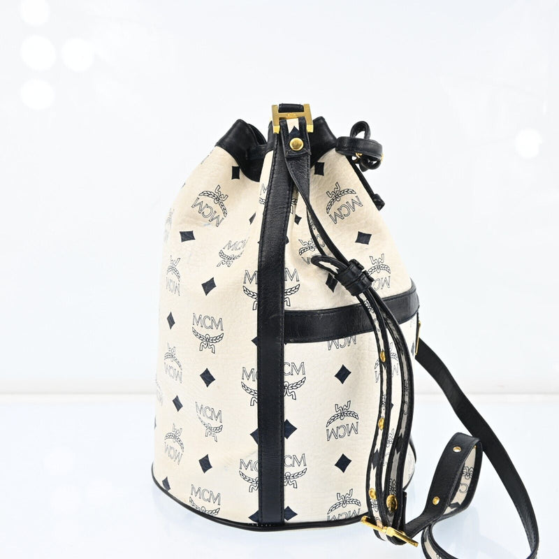 Mcm Visetos Leather Drawstring