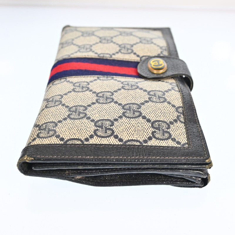 Gucci Gg Pvc Leather Long Wallet Navy