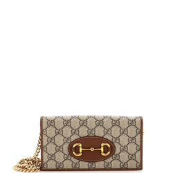 Gucci Horsebit Chain Wallet Gg Coated