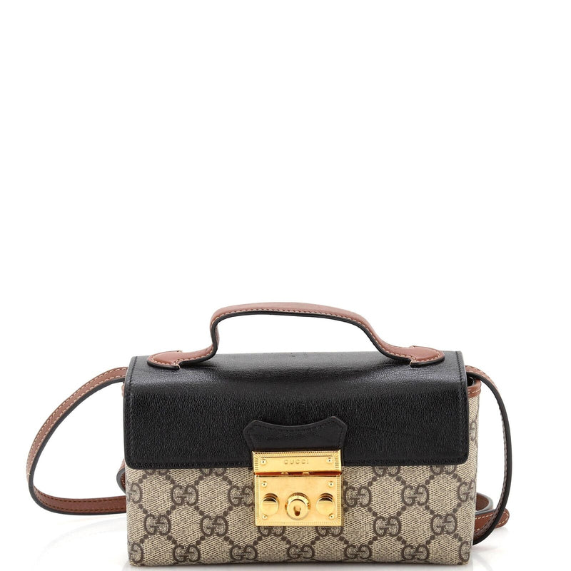 Gucci Padlock Top Handle Bag Gg Coated