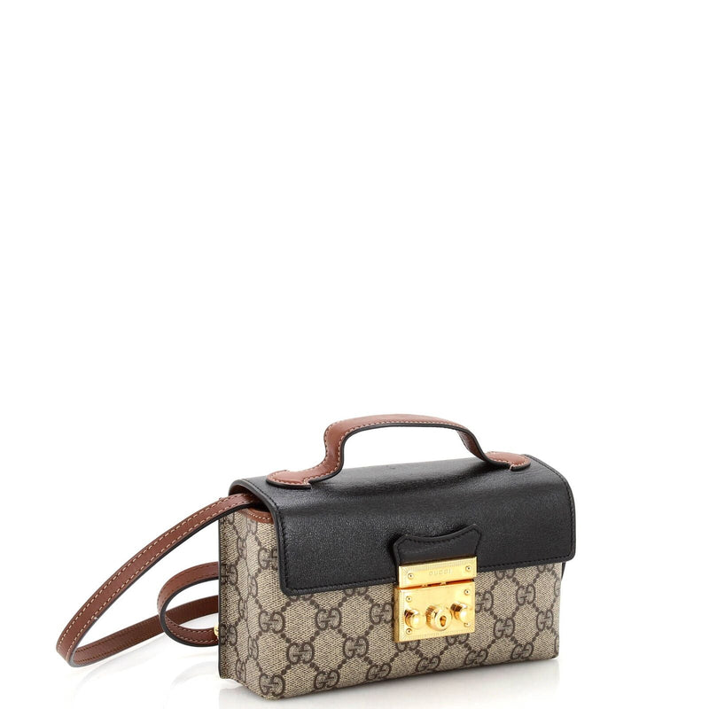 Gucci Padlock Top Handle Bag Gg Coated