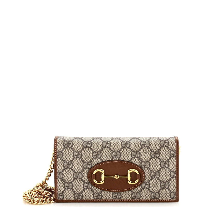 Gucci Horsebit Chain Wallet Gg Coated