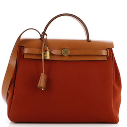 Hermes Herbag Zip Leather And Toile 31