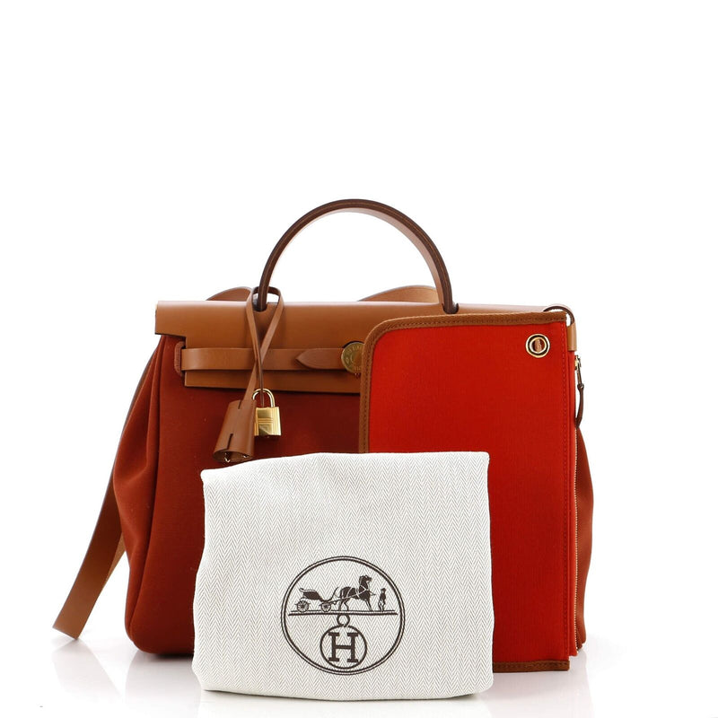 Hermes Herbag Zip Leather And Toile 31