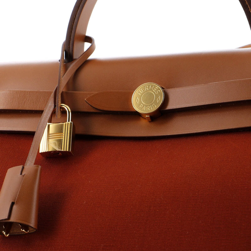 Hermes Herbag Zip Leather And Toile 31