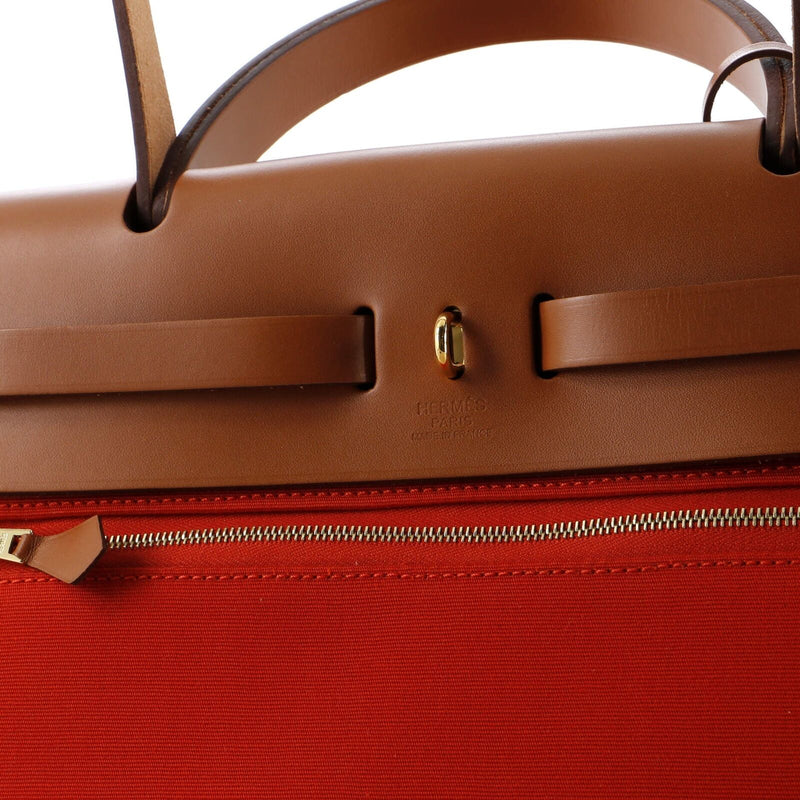 Hermes Herbag Zip Leather And Toile 31