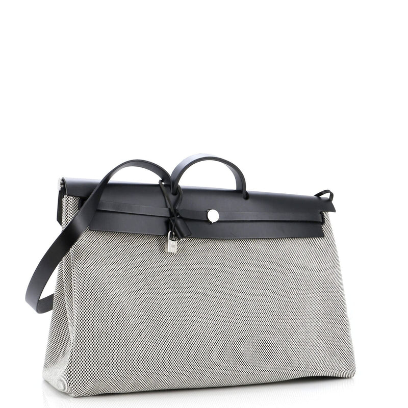 Hermes Herbag Zip Quadrille Canvas And