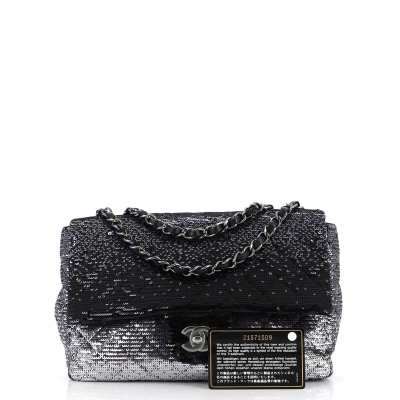 Chanel Cc Flap Bag Quilted Ombre Sequins