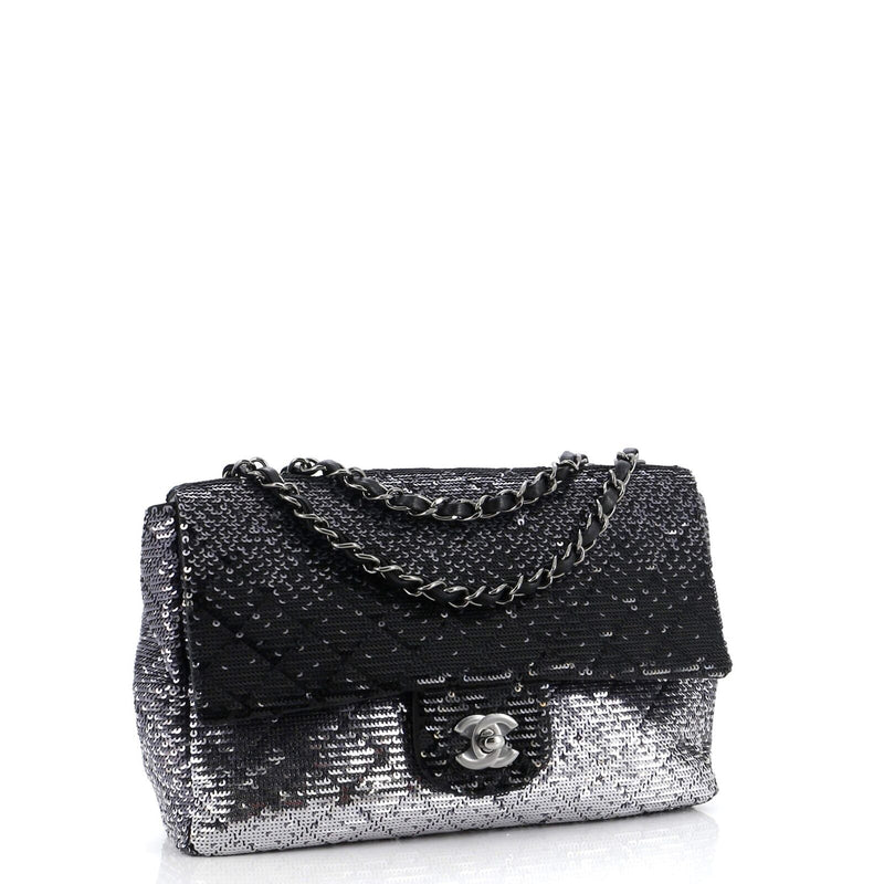 Chanel Cc Flap Bag Quilted Ombre Sequins