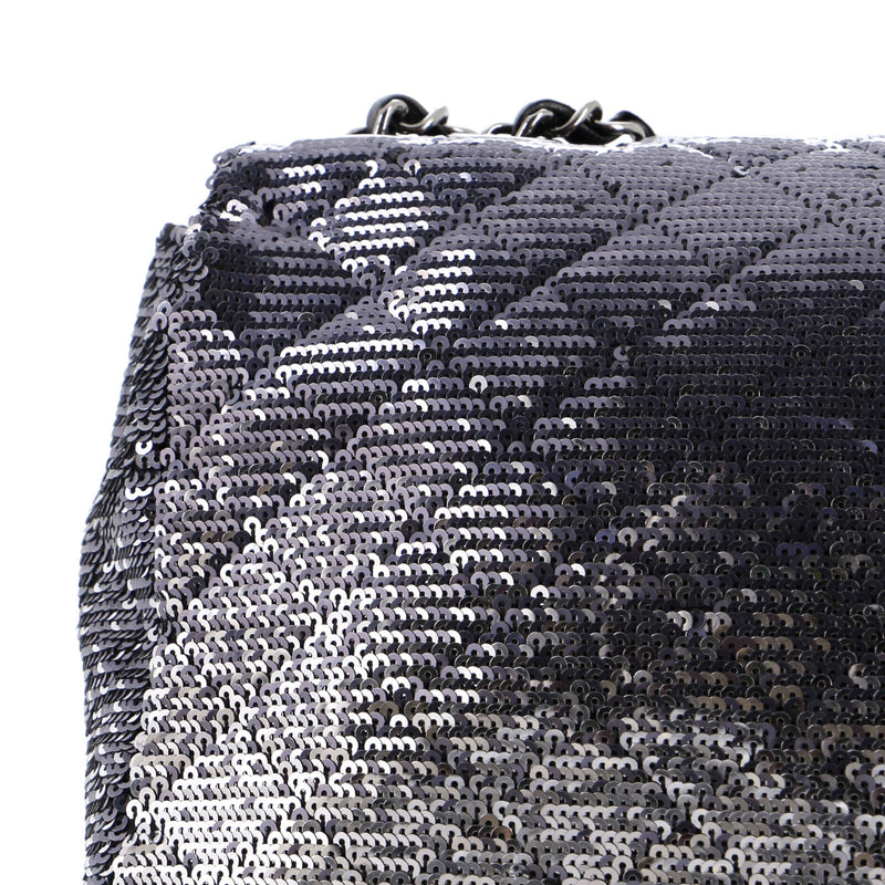 Chanel Cc Flap Bag Quilted Ombre Sequins