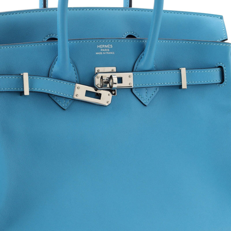 Hermes Birkin Handbag Blue Swift With