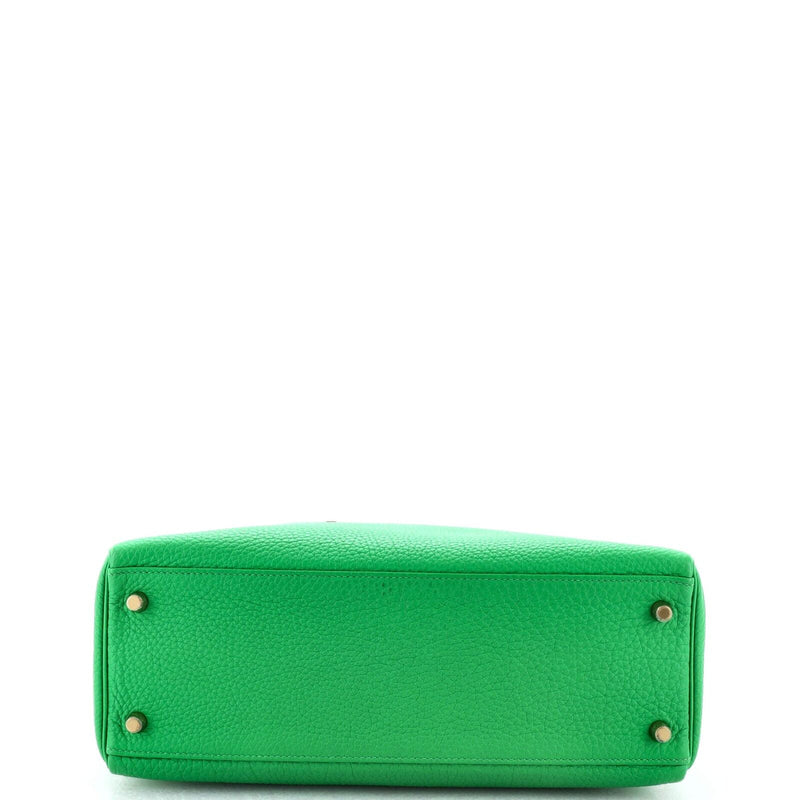 Hermes Kelly Handbag Green Togo With