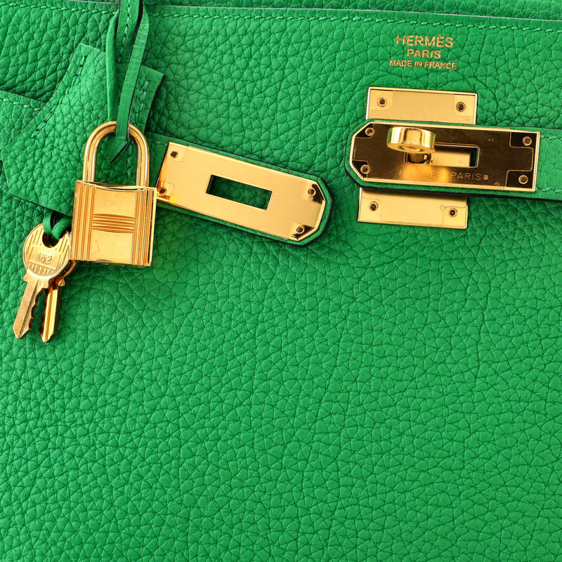 Hermes Kelly Handbag Green Togo With