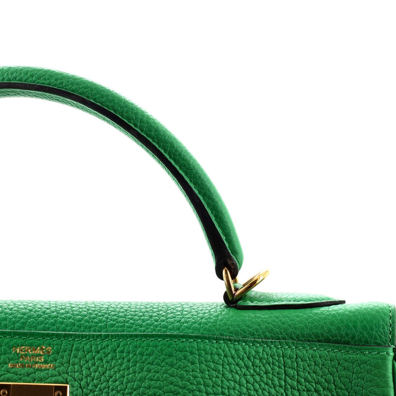 Hermes Kelly Handbag Green Togo With