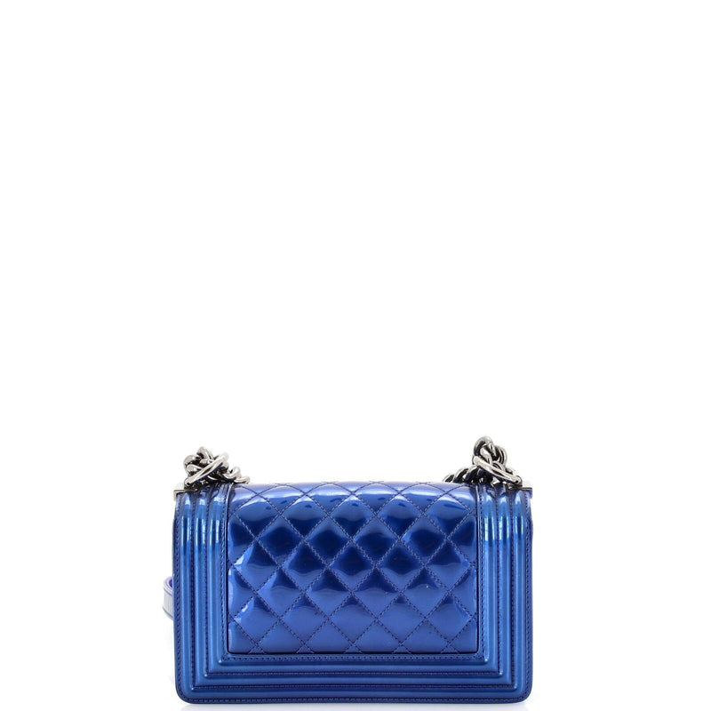 Chanel Boy Flap Bag Quilted Patent Small