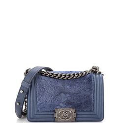 Chanel Boy Flap Bag Fur With Leather