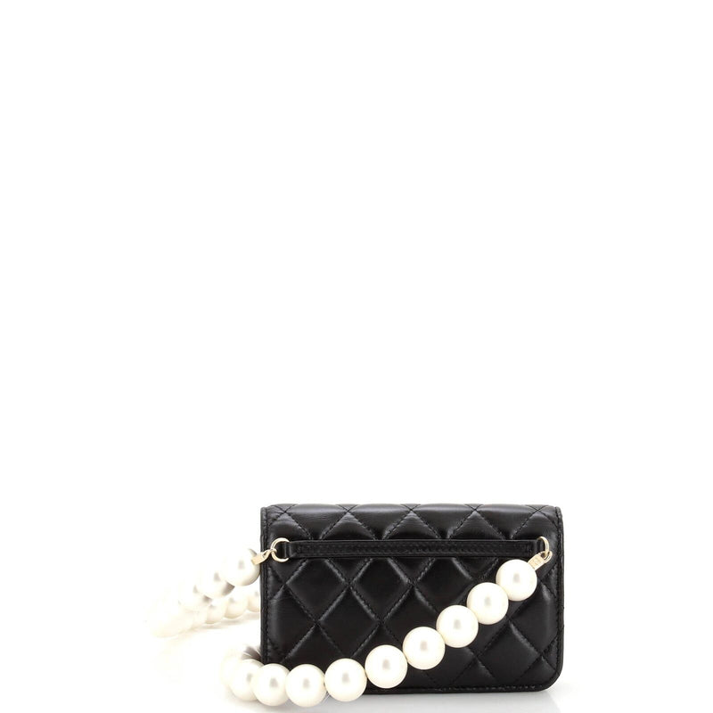 Chanel Pearl Strap Clutch With Chain