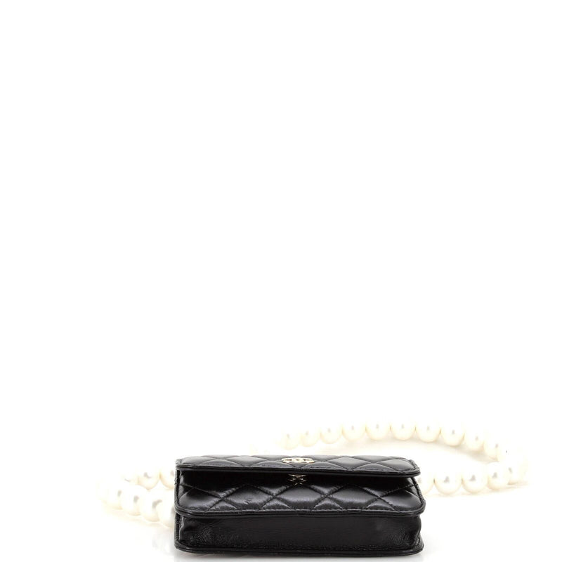 Chanel Pearl Strap Clutch With Chain