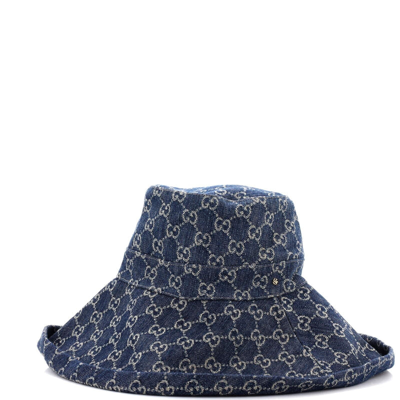 Gucci Wide Brim Hat Gg Denim